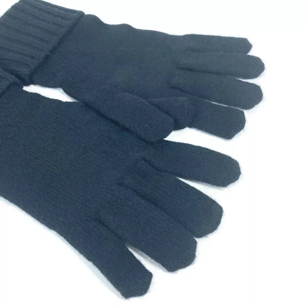 LOUIS VUITTON M72682 Leather Patch Tag Damier gloves Cashmere Black